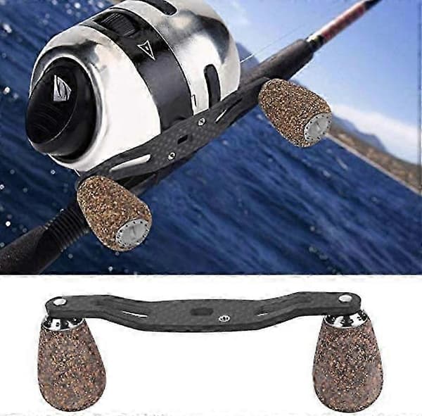 Fiskehandtag i kolfiber med träknopp