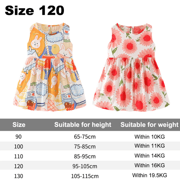 Girls Sleeveless Pleated Summer Dress Casual Kids Clothes,