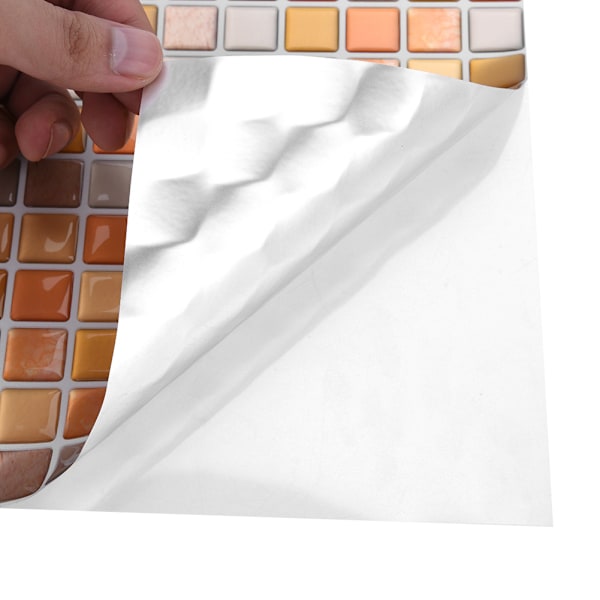 Självhäftande Tapet, 3D Mosaik Kakel Sticker För Inomhus Och Utomhus, Modern Glasmosaik Kakel Enkel Installation Med Glasfibernät