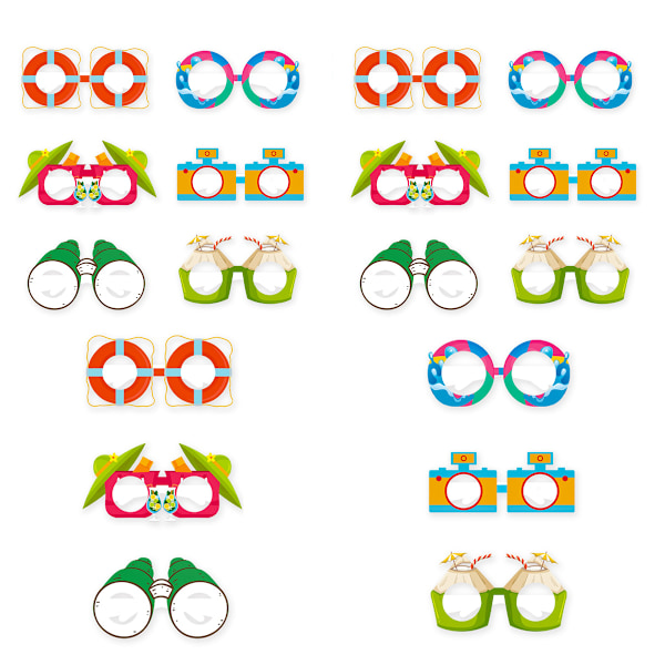 18 st Luau-festglasögon i papper för sommarfest