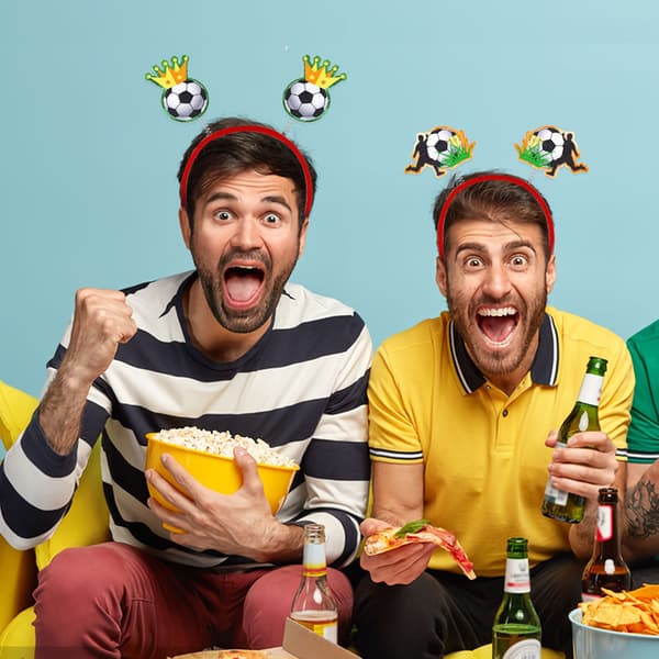 Sæt med 8 VM-festfodboldpandebånd – Heppepandebånd til fodboldfans