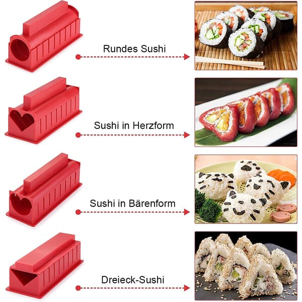 10-osainen sushityökalusetti punainen