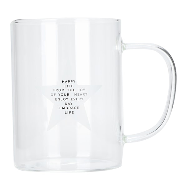 350ml Transparent Mælkekop Kaffe Kops Te Glas Drikkelse med Håndtag til Køkkenudstyr (Femtakset Stjerne)