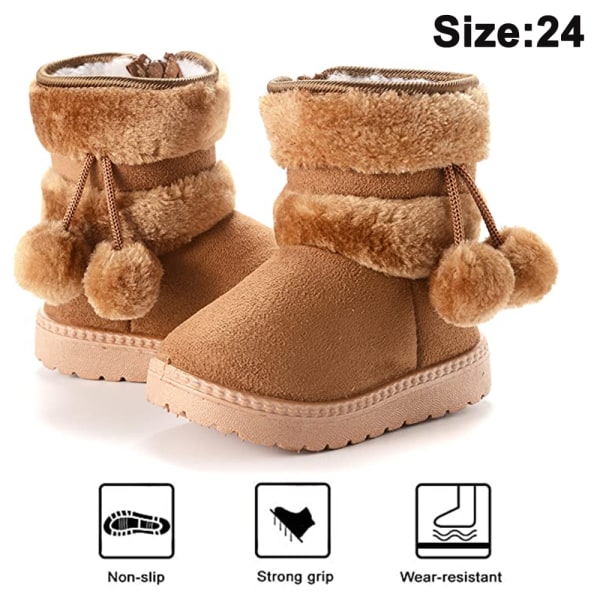 1 pair Baby Boys Girls Snow Boots Premium Button Non Slip Soft S