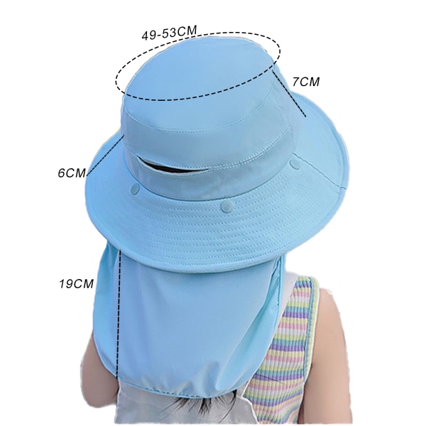 UPF 50+ Solhatt for gutter og jenter med nakkeklaff Sommerstrandhatt Barn