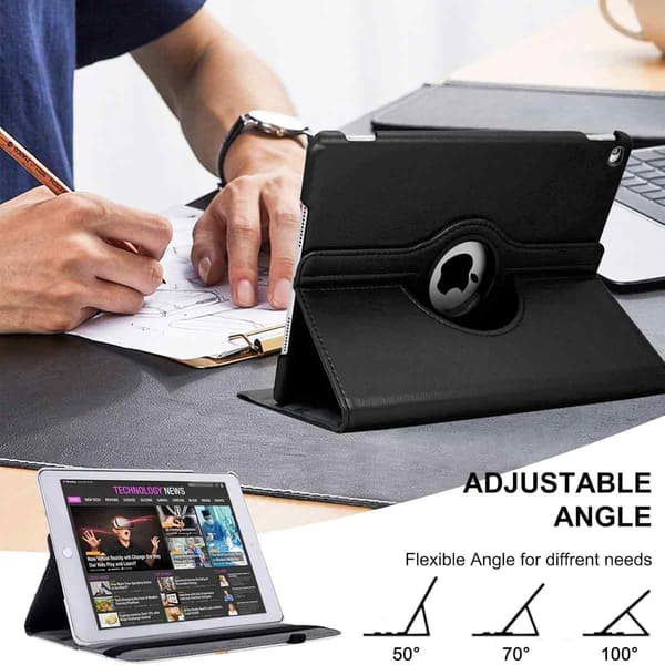 Sopii Apple iPad7 -tabletille pyörivällä nahkakotelolla