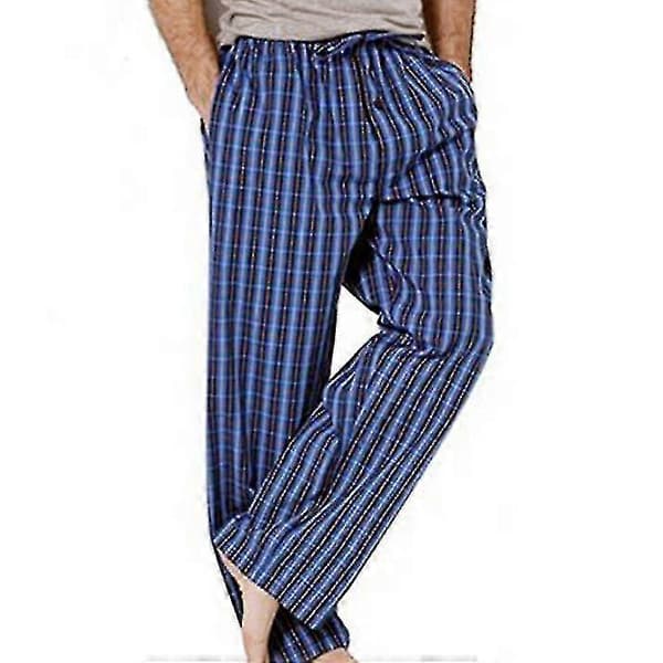 Pyjamasbyxor för män med dragsko och fickor för höst och vinter gray black M