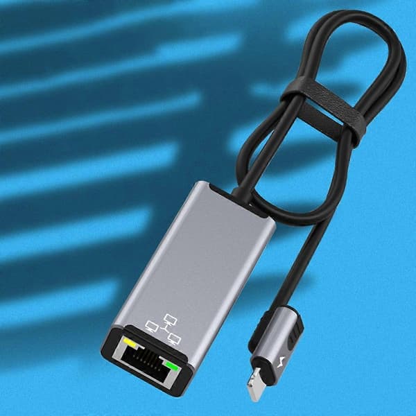 10/100 Mbps Lightning til RJ45 Ethernet-nettverksadapter LAN-omformerkabel med 20W PD-ladekabel for iOS