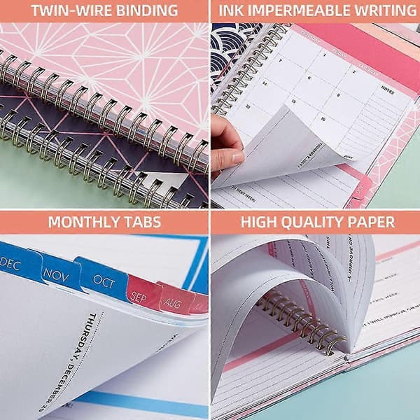 A5 2022 Planner Engelsk Version Tidsplan Notesbog Mål Vane Tidsplan Spiral Dette Papirvarer Kontor S