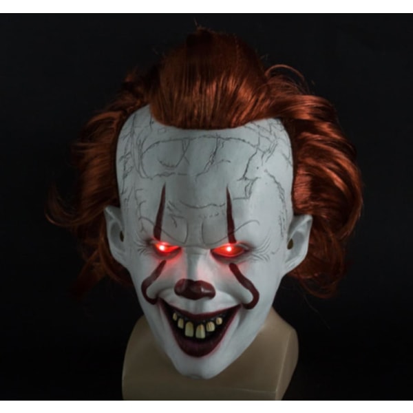 Latex skräck LED-mask Halloween Pennywise Cosplay Clown Carnival Kostymer