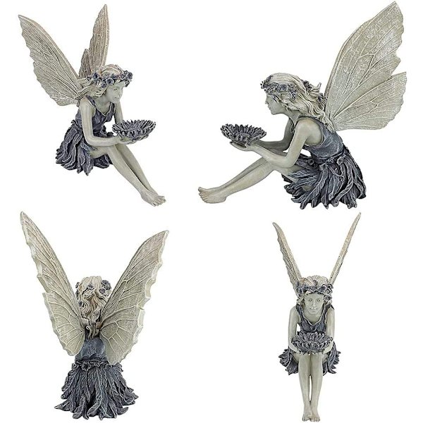 Hagedekorasjon Hage Ornament Sittende Magisk Fe, Sittende Alver G