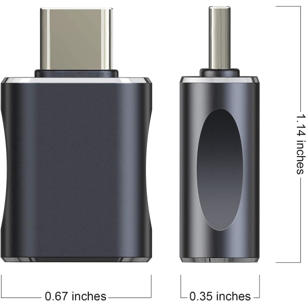 Typ-C till USB adapter, USB C till USB 3.0-adapter, aluminium