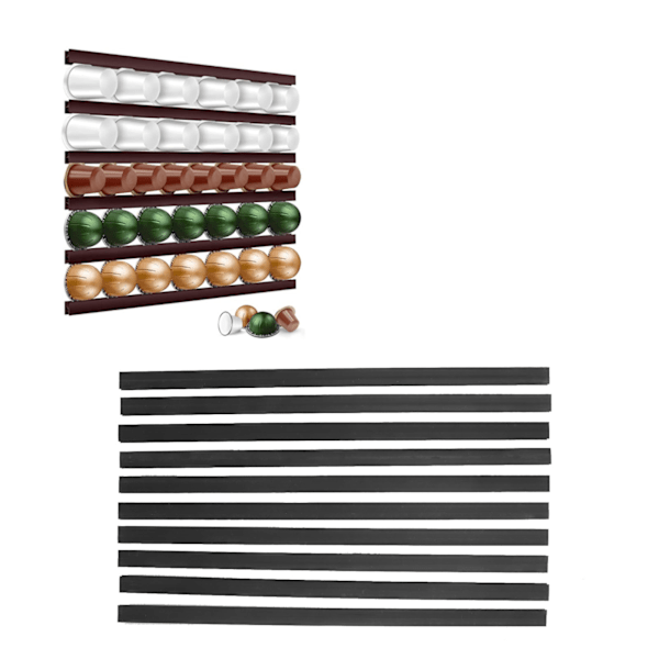 Kaffekapsler Holder DIY Lim Kaffekapsler Oppbevaring Benke Montert Kaffekapsler Holder, Svart