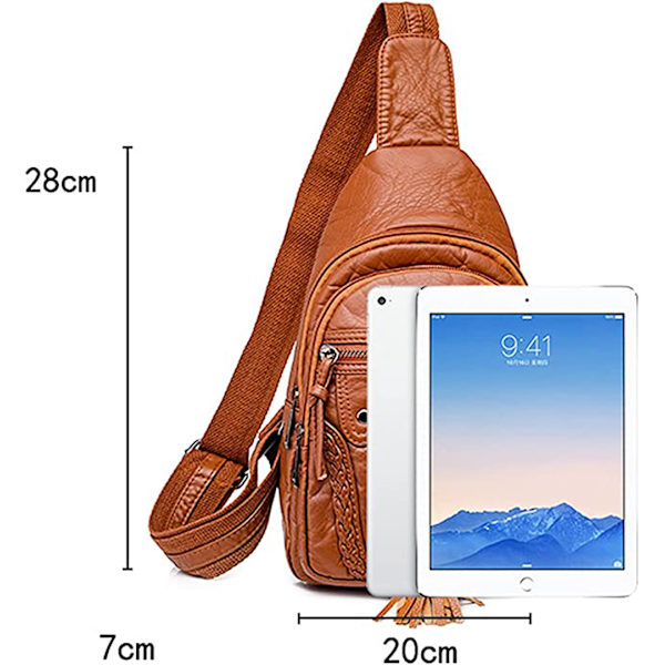 Slingväska för kvinnor Liten bröstväska Läderaxelväskor Mobiltelefon Axelväska Crossbody Shoulder Vattentät handväska Miniväska för utomhussporter,