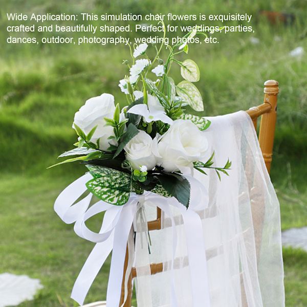 Bryllupsgang Stole Dekorationer Kunstige Stole Blomster med Draperier til Festfotografering Bryllup