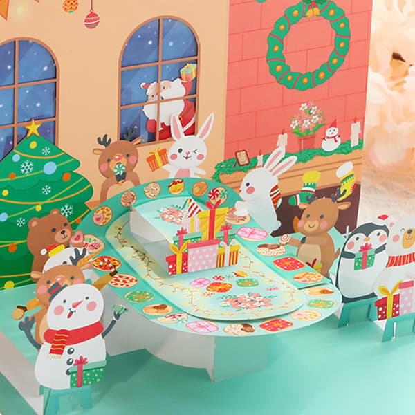 3 st 3D Pop Up Julkort Gott Nytt År Kort Presentkort