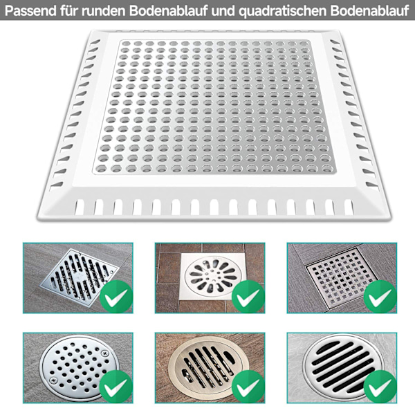 Kvadratisk avløpsbeskytter for dusj, avløpsdeksel for bad