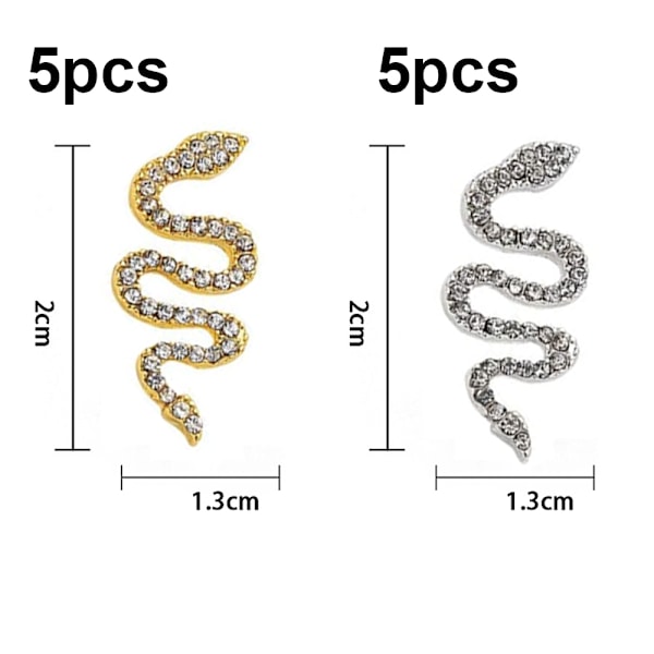 Slangeformet Neglepynt med Rhinestones, til DIY Håndværk Neglekunst Dekorationer