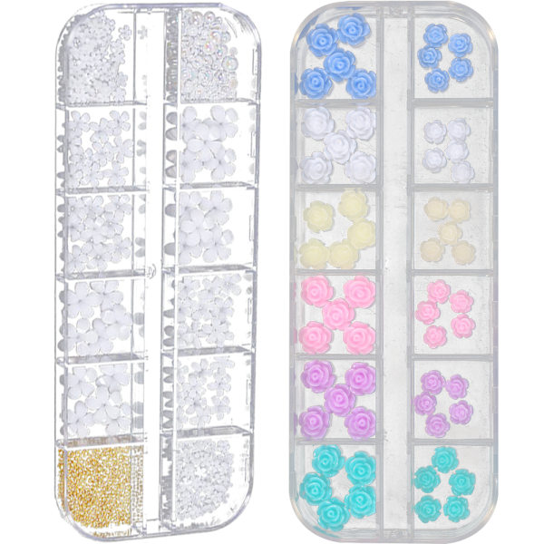 3D nagelkonst blomdekorationer för naglar, blommor, nageljuveler och dekorationer för akrylnaglar