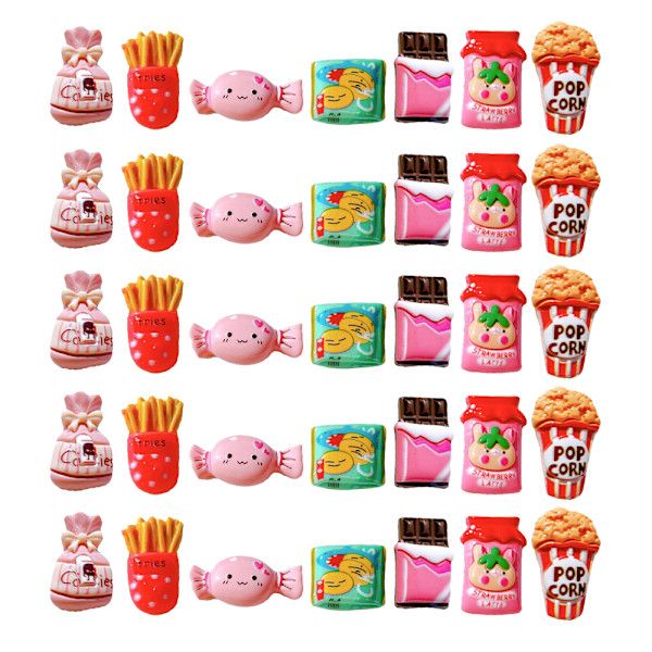 35-pack Imiterad mat Icke-ätbara pommes frites i Resin för DIY Örhängen