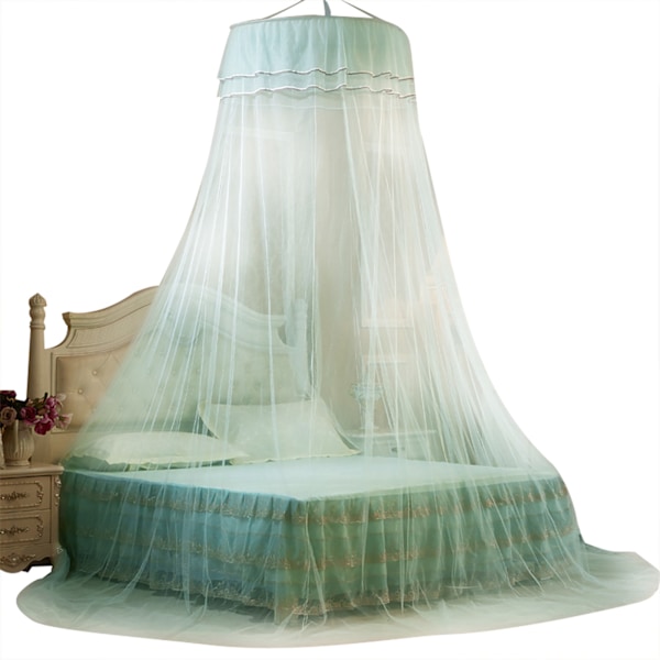 Breathable Round Canopy Lace Princess Style Mosquito Net Bed Curtain Netting (Blue)