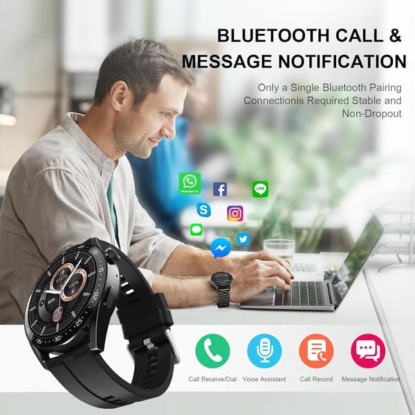 HW28 NFC åtkomstkontroll offline fjärrkontroll AI-assistent Bluetooth-samtal smart klocka Black+Black