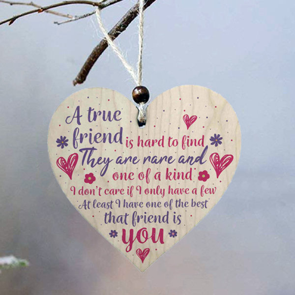 Jag har tur att min vän är du | bästa vänner trä hängande hjärta |