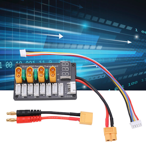 3S/4S XT60 Parallell Ladingsplate Silikonkabel XT60 Kontakt Parallell Ladingadapter