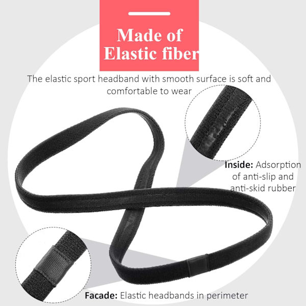 9 Stycken Tjocka Halkfria Elastiska Sporthårband, Elastiskt Silikon