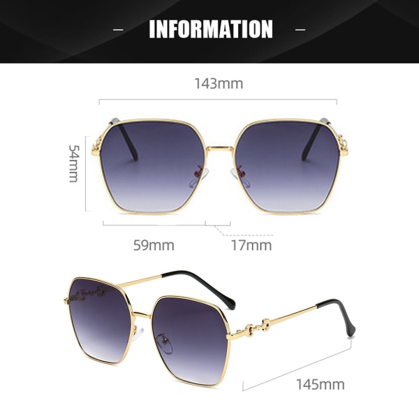 Square retro street shooting sunglasses, large frame fashion