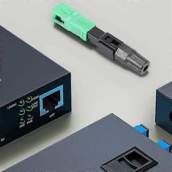 10 stk. / Fiberoptisk stik Indlejret Single Mode Komponent Fiberoptisk Hurtigstik - sort + Grå