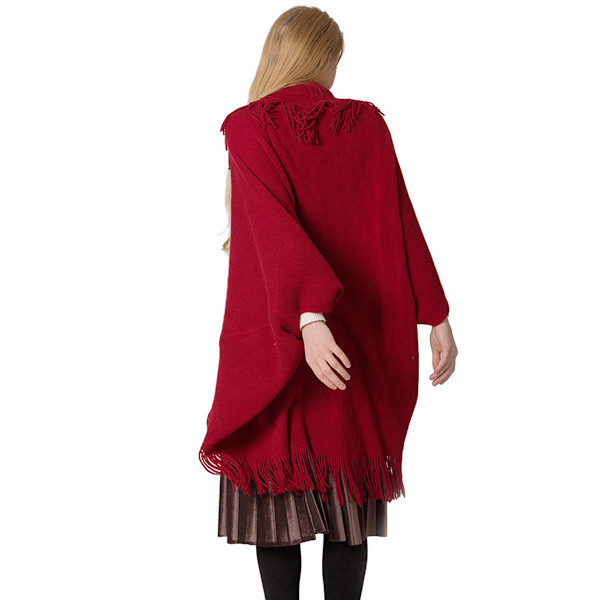 Naisten lämmin huivitakki avoimella etuosalla Poncho Cape värilohko