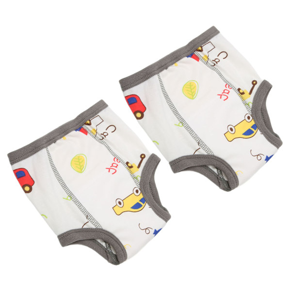 Baby bomullsträningsbyxor starkt absorberande bomull unisex småbarn potträning underkläder grå bil 1T