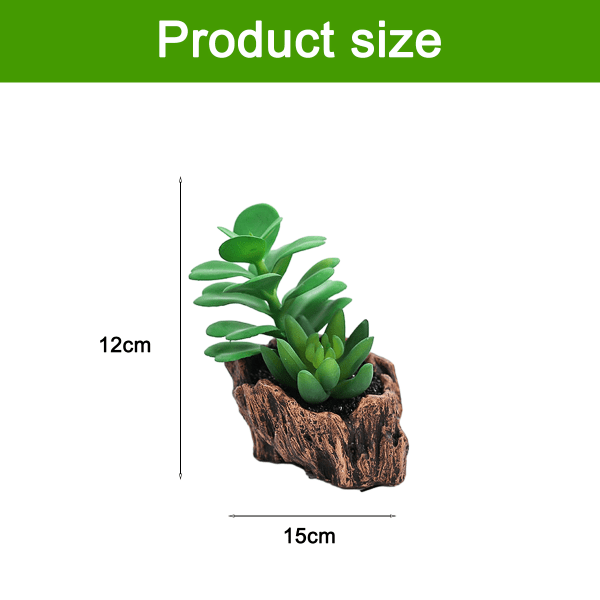 2 stk. kunstige sukkulenter i potter, innendørs spisebord/skrivebord