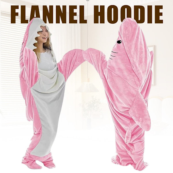 Hark Blanket Haj-Onesie Hai Tæppe Til At Trække På Voksne Sovepose Kostume, L/170*70cm