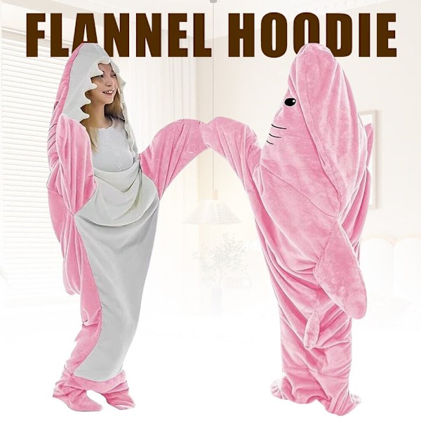 Hark filt haj-onesie hai filt att dra på vuxna sovsäck kostym, L/170*70cm