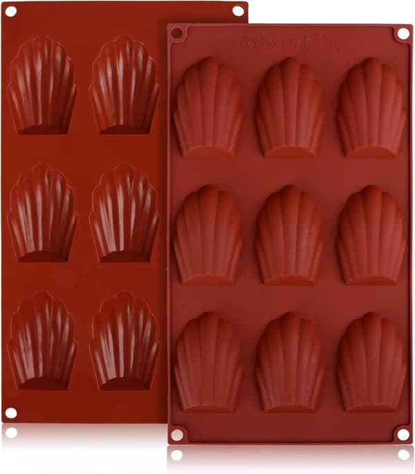 2 stk. skall silikonkakeform Madeleine Form Baking/kjeks/silikonmoussekakeform