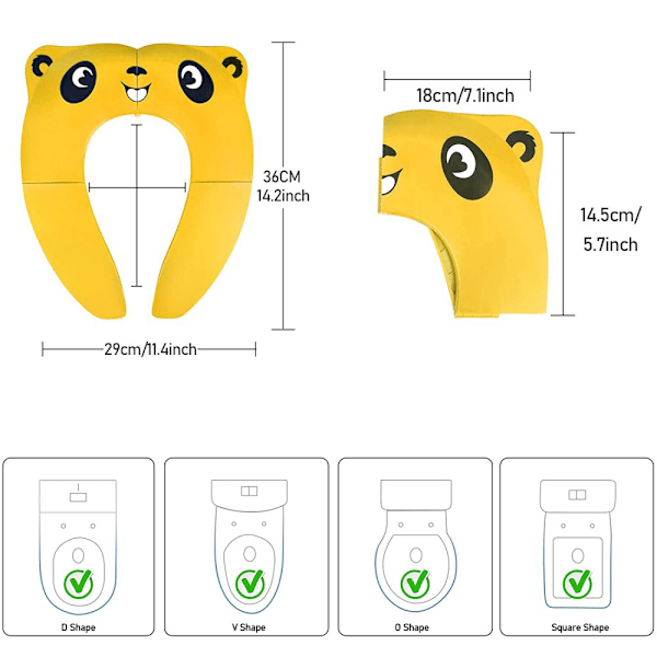 Resepotta för Babypotträning, Bärbar Toalettsits med Stadigt Halkfritt Stöd, Vikbar Kompakt Design för Resor, Kompatibel