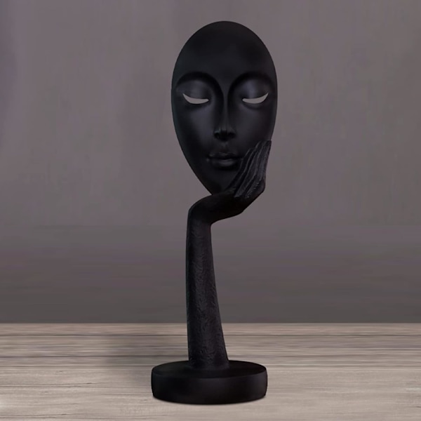 Moderne og enkel kvinnelig ansiktsstatue Tenker Dame Skulptur Figu