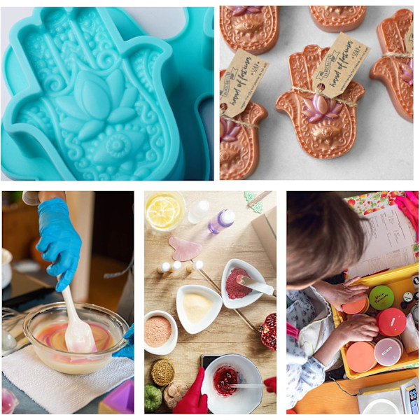 Nyckelring Silikonformar För DIY Dekorerade Hantverk, Flexibel Återanvändbar Silikonform, Idealisk För Kreativa Hamsa Lotus Resin Nyckelringsprojekt