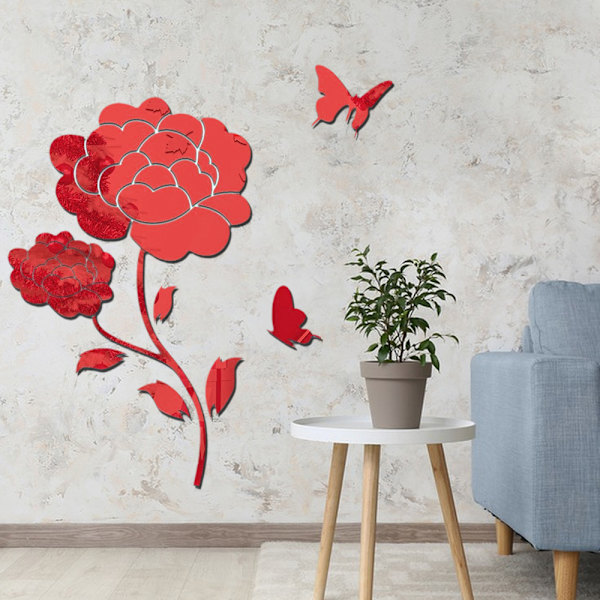 3D kolmiulotteiset kristalliseinätarra DIY peilikalvot flo