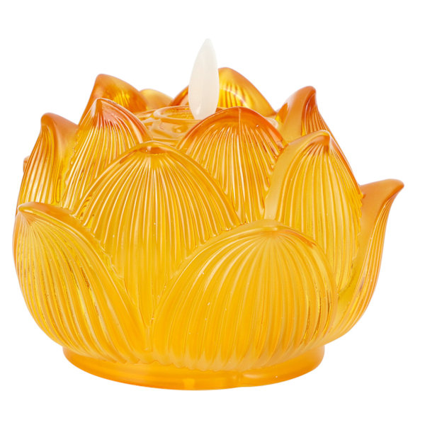 Kreativ heminredning, lotusformad ljusstake, elegant design imitation färgad glasyr, dekorativ ljusstake för vardagsrum sovrum