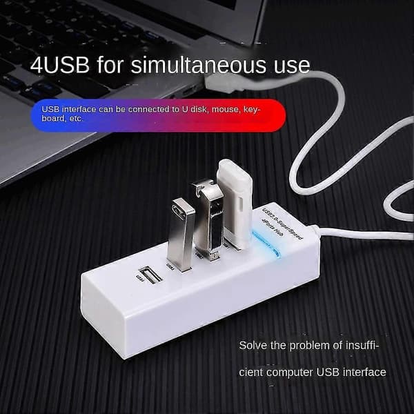 Hi-speed 4 Port Usb 3.0 Multi Hub Splitter Expansion 5gbps Adapterkabel För Stationär PC Laptop(svart