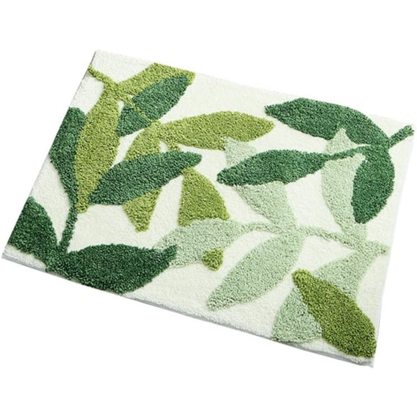 Leaves Mikrofiber Stærk Vandabsorption Grøn Bademåtte Tårn