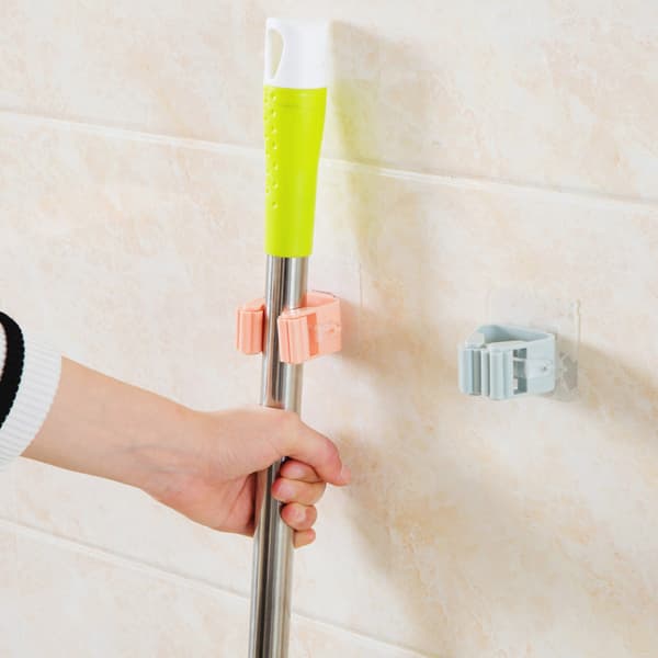 1 stk. Vægmonteret moppeholder, organizer, børste, kost, hænger, opbevaring