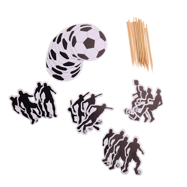 25 stycken Fotboll Cupcake Toppers, Tårtdekoration Fotboll, Födelsedagstårta Fotboll Muffins Dekoration, Tårtdekoration Födelsedag Pojke, Sport Födelsedag