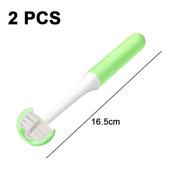 Barn 3-sidig tandborste, mjuk borste Easy Grip Manual