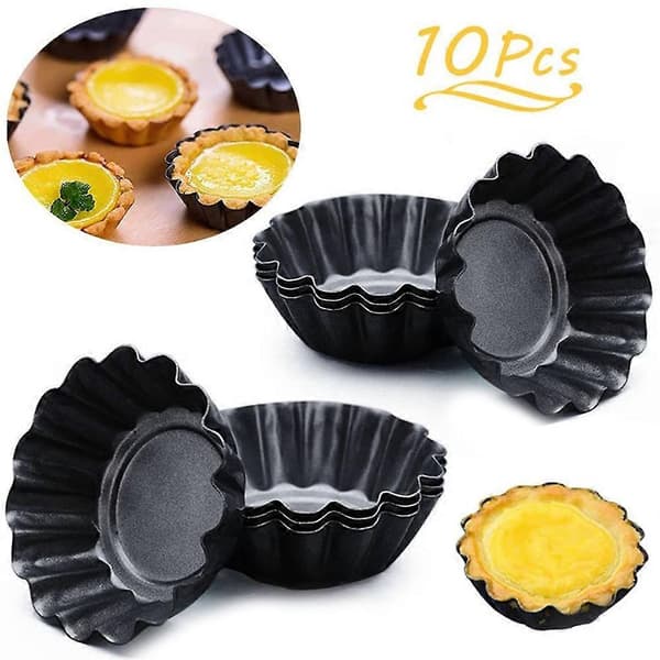 10 stk. non-stick eggetertformer, kake-, muffins-, cupcakeform, kjøkkenbakeverktøy