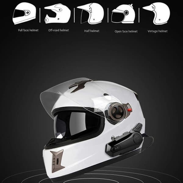 2x Motorcykel Bluetooth Headset Intercom Sammanlänkning Åkhjälm Kommunikation Med Brusreducering