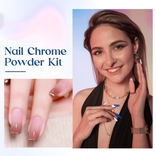 Nagelpulverset, 16 färger pigment solid iriserande neon